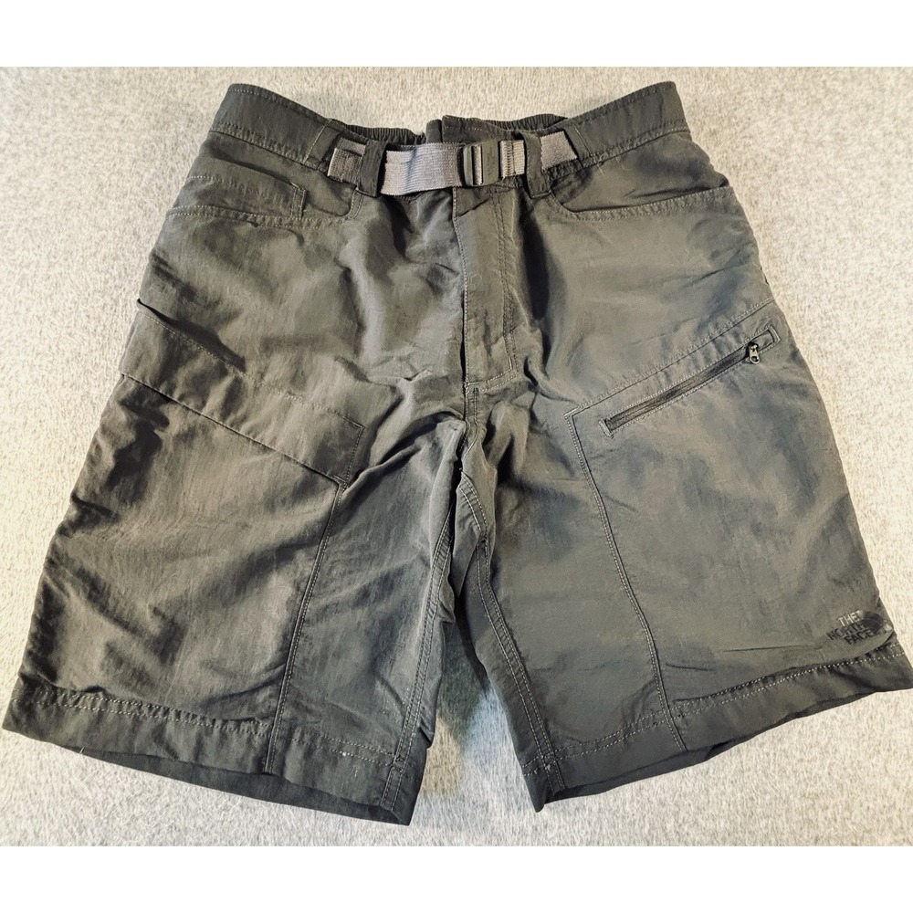 The North Face Cargo Shorts Mens Medium Gray Belted Outdoor Hiking